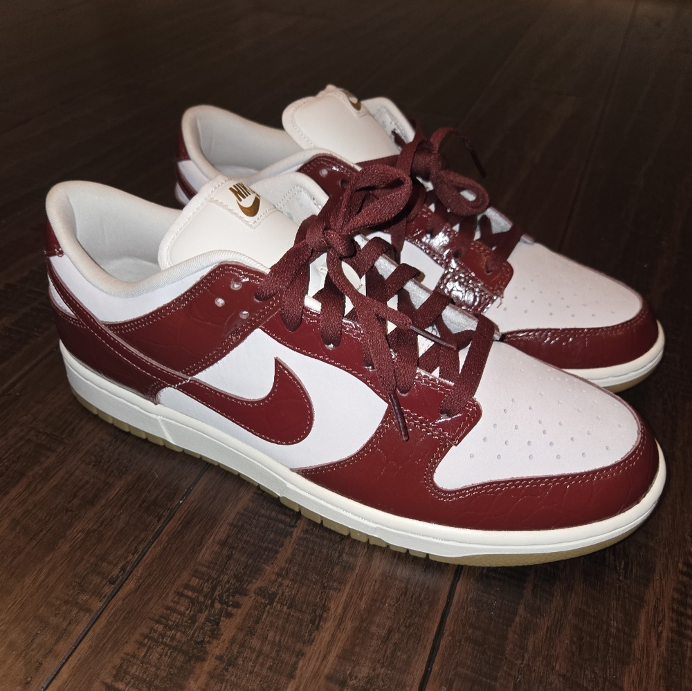 Nike Dunk Low LX Team Red Croc Sneakers Sz 12.5